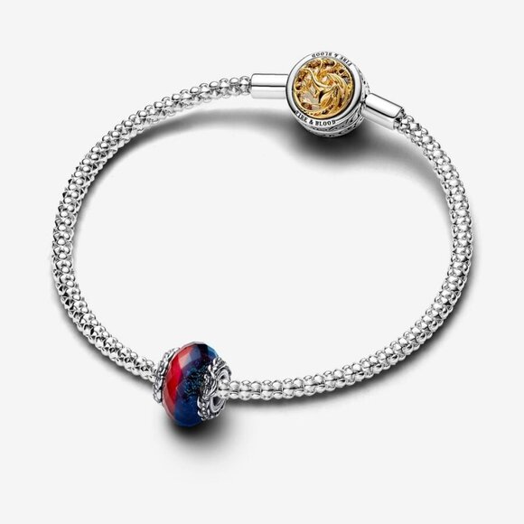 Pandora Game of Thrones Ice & Fire Dragons Dual Murano Glass Charm - Picture 3 of 3